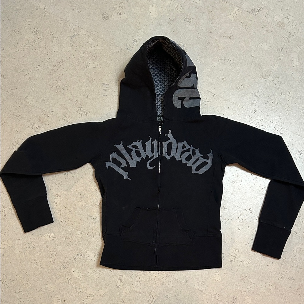 Black Hoodie with Gothic Print